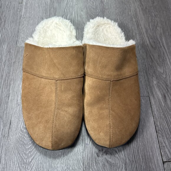Mens Alfons Orthotic Comfort Slipper Size 11 Brown Suede Sherpa Lined Shoe main image 4